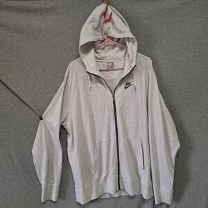 Nike Sportswear Gray/White Heathered Zip-Up Hoodie Size 2XLT